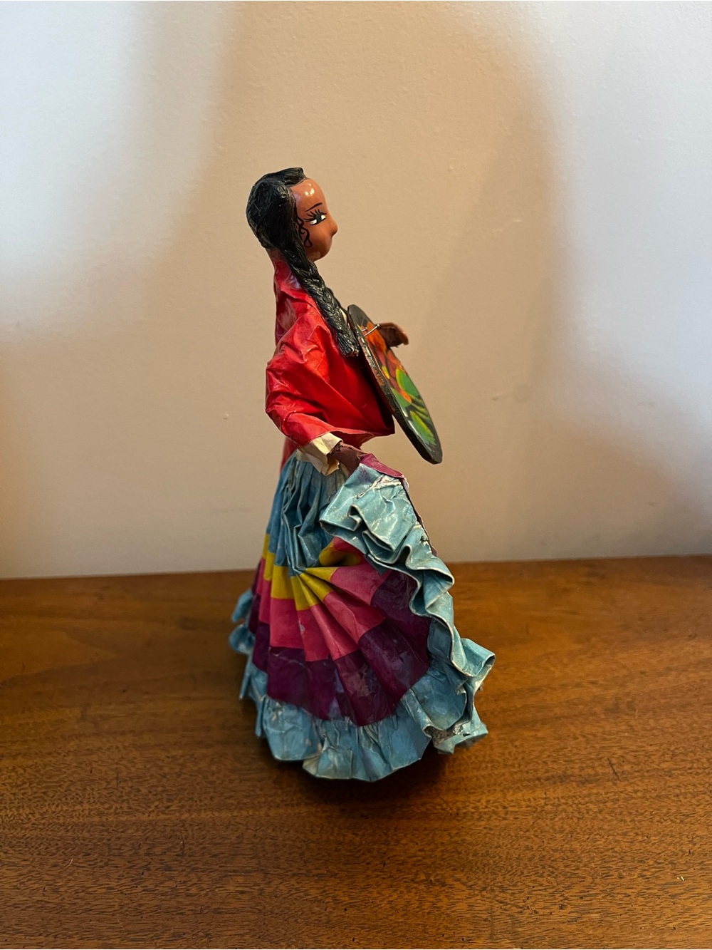 Vintage Mexican Traditional Handmade Folk Art Paper Mache Dancer - Picture 5 of 7